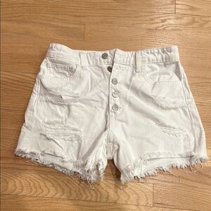 Joe's Jeans the Kinsley White High Waist Distressed Shorts